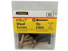 Wood Screws #10 x 1 7pk. Round Socket Head Solid Brass Stanley