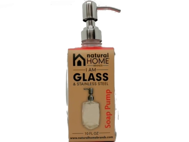 Soap Pump 10fl. Oz. Glass & Stainless Steel Natural Home