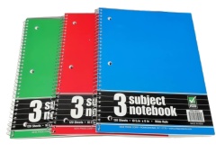3 Subject Notebook 120 10.5 X 8