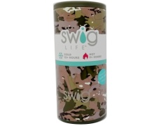 Skinny Can Cooler Insulated Stainless Steel 12oz. Green Camo Swig Life(endcap)