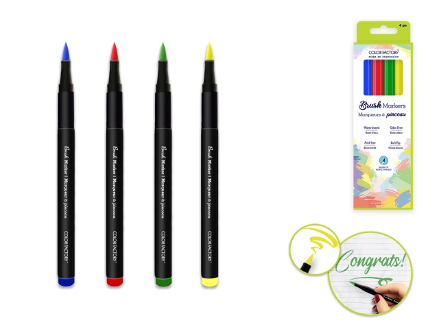 Color Factory: Soft Brush Tip Markers 4pk Asst A) Brights