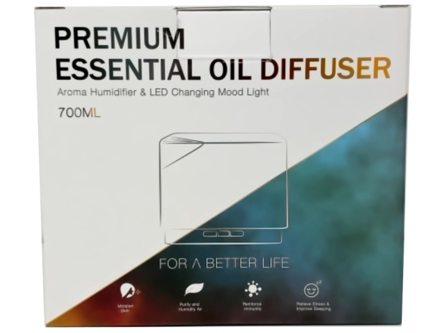 Premium Essential Oil Diffuser 700mL w/LED Changing Mood Light Asakuki