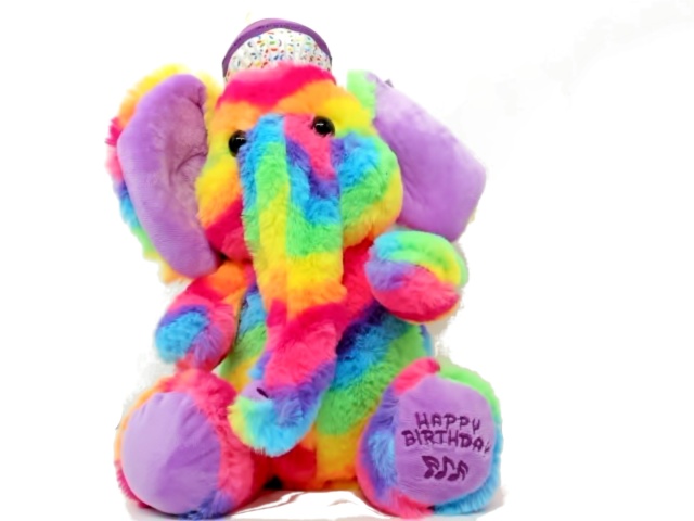 Happy Birthday Elephant Plush w/Lights & Sound Wild Republic