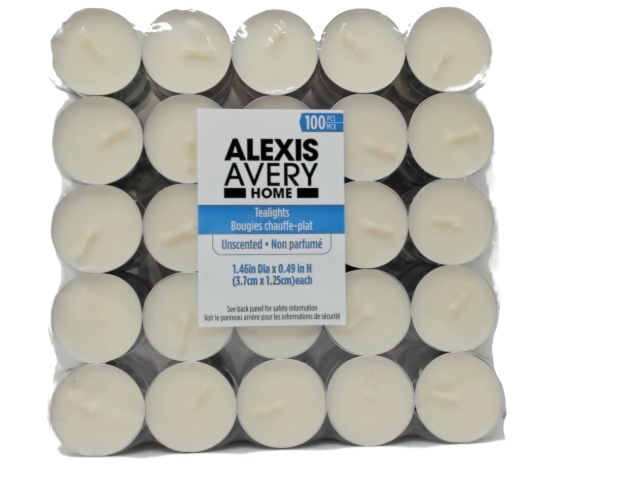 Tealights 100pk. Unscented Alexis Avery