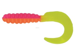3 Curl Tail Grub, Orange/Pink/Chart, 10 per pack
