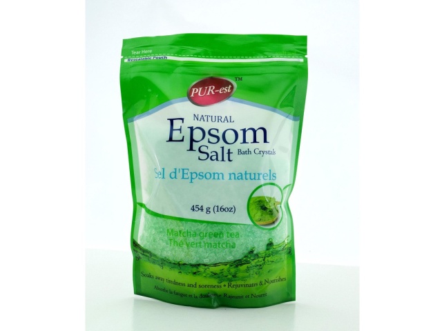 PUREST EPSOM SALT BATH CRYSTALS MATCHA GREEN TEA 454G