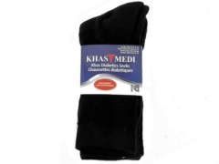 Socks Khas Diabetic Men's 3pk. Black Size 7-12 Khas Medi