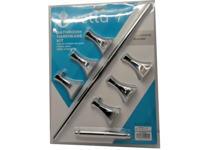 Bathroom Hardware Kit Chrome Plated Vetta
