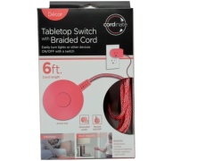 Tabletop Switch w/Braided Cord 6' Coral Cordinate