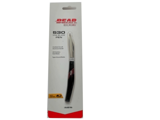 One Blade Pen Knife 2-7/8 Anodized Aircraft Aluminum Handle Rear Edge\
