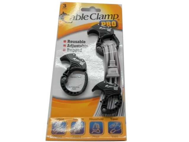 Cable Organizers 3pk. Black Cable Clamp Pro