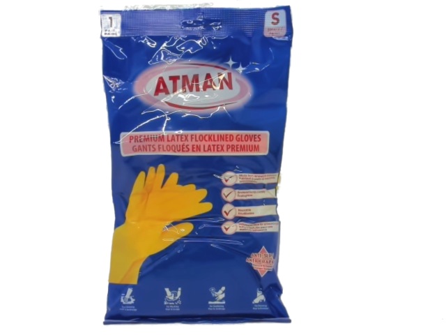 Dishwashing Gloves Small Premium Latex Flocklined Atman