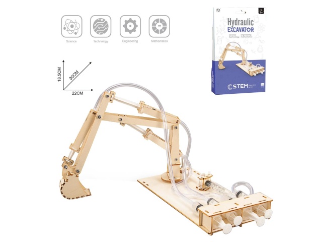Stem Toy, Wooden Hydraulic Excavator, cbx