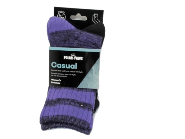 Socks Women\'s Casual 2pk. Purple/Black Polar Paws