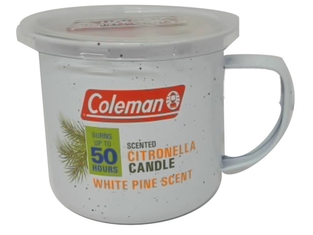 Citronella Candle White Pine Scented 290g. Mug Coleman (endcap)