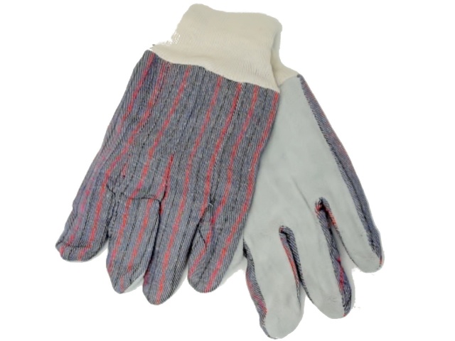 Work Gloves Cotton/Split Leather Large Certified 6 for $9.99