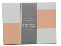 Note Cards & Envelopes 16pk. Pink/white