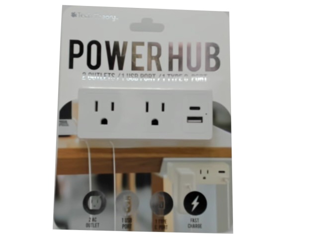 Power Hub 2 Outlet W/usb Ports Tech Theory