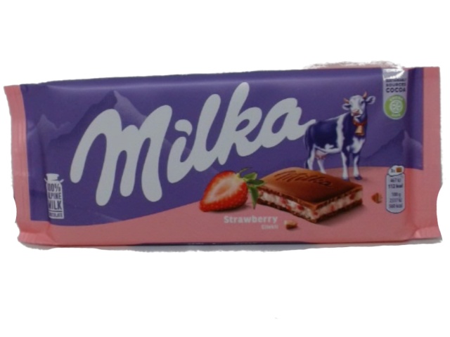 Milka Chocolate Bar Strawberry 100g.