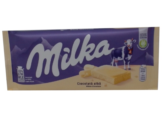 Milka Chocolate Bar White Chocolate 100g.