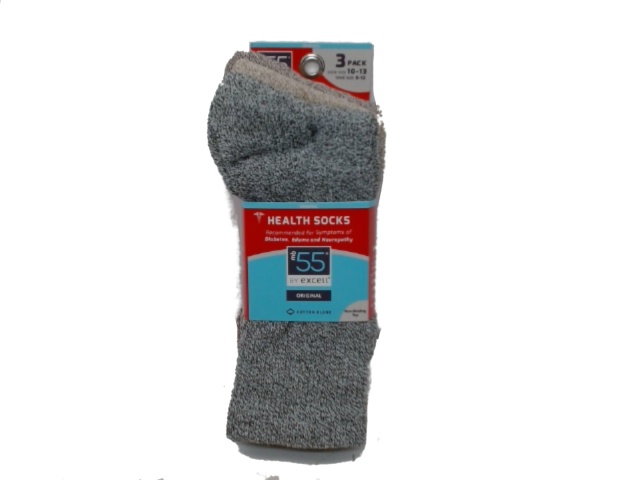 Health Socks 3pk. Men\'s Size 10-13 Non Binding Top