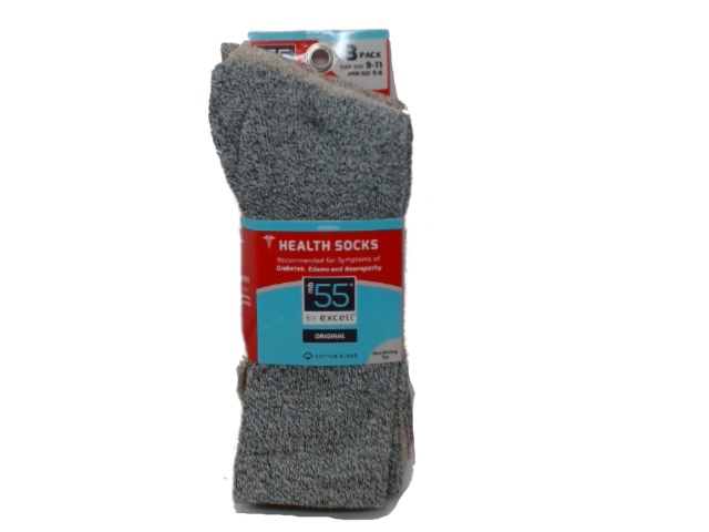 Health Socks 3pk. Men\'s Size 9-11 Non Binding Top