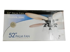 52 Palm Ceiling Fan 3 Speed Reversible Motor 3 Lights