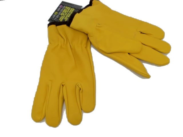 Work Gloves driver Sheepskin Leather Large Yellow