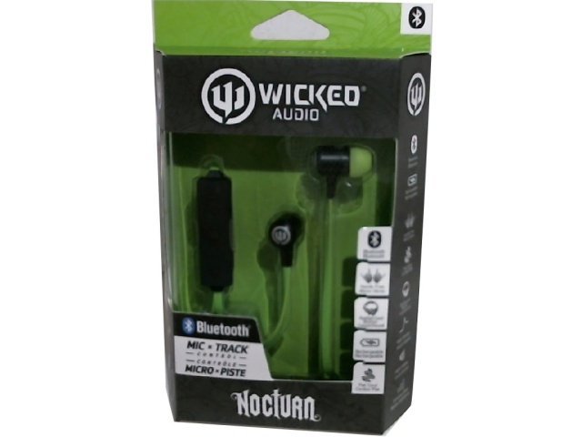Earbuds w/Mic Green Nocturn Bluetooth Wicked Audio