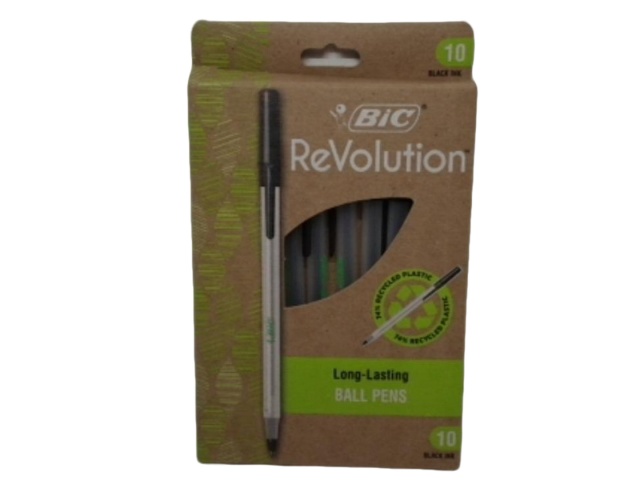 Ball Pen 10pk. Black Bic Revolution