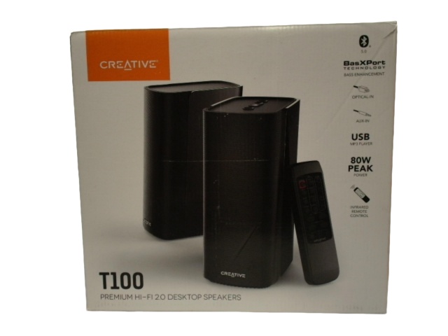 Desktop Speakers Premium Hi-fi 2.0 T100 w/Remote Creative (Refurbished)