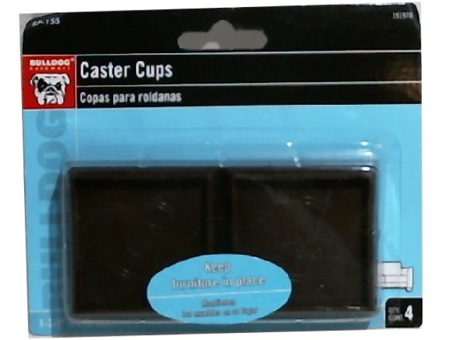 Caster Cups 1-3/4 4pk. Square Bulldog\