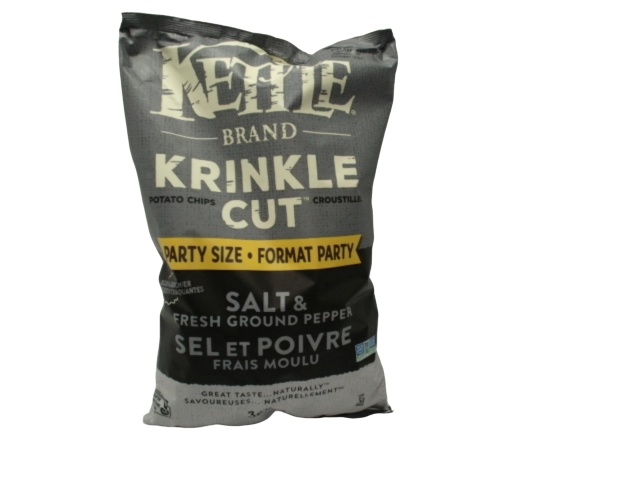 Kettle Chips Salt & Fresh Ground Pepper Party Size 368g.  Krinkle Cut