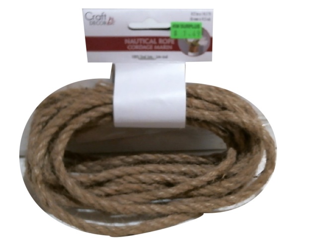 6mmx 4.5m Nautical Rope Jute Braided