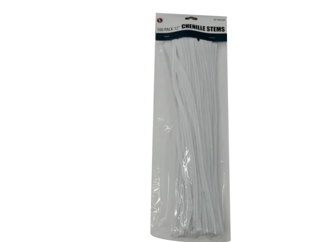 Chenille Stems 12 100pk. White\