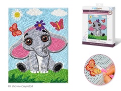 Craft Medley Kit: DIY Diamond Painting Kit A) Baby Elephant