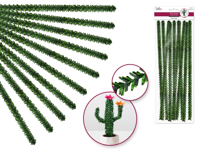 Craft Stems: 12 Artificial Pine 10pc PVC\