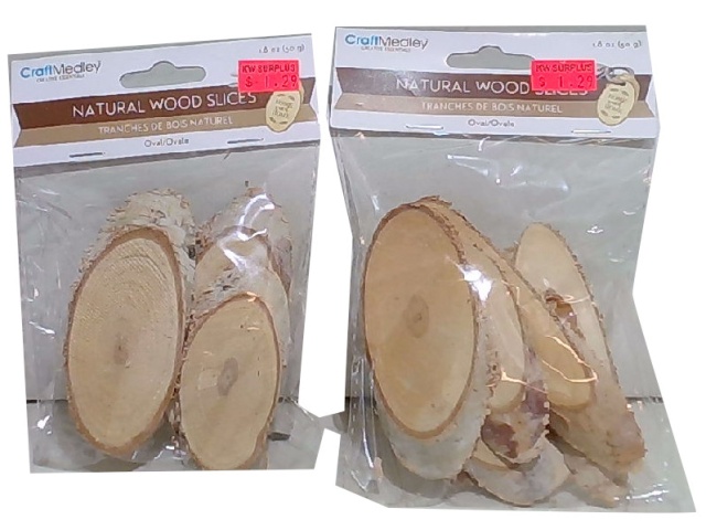 Craftwood 6cm.-7cm. 50gram Natural Oval Birch Slices