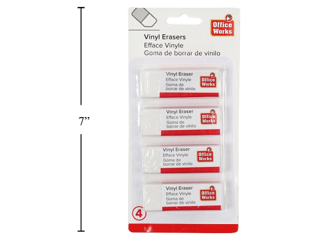 White Vinyl Eraser 4 pack office works