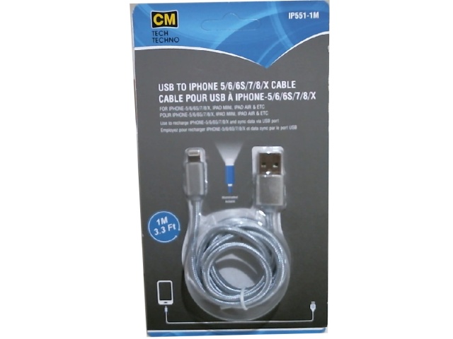 Cable Lightning™ to usb 1m 3.3 feet lighted