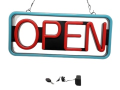 Open sign - rectangular - neon led with remote