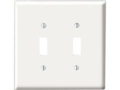 Wallplate switch 2 gang white for standard switches