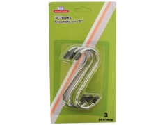 'S' HOOKS 3PCS MEDIUM SIZE