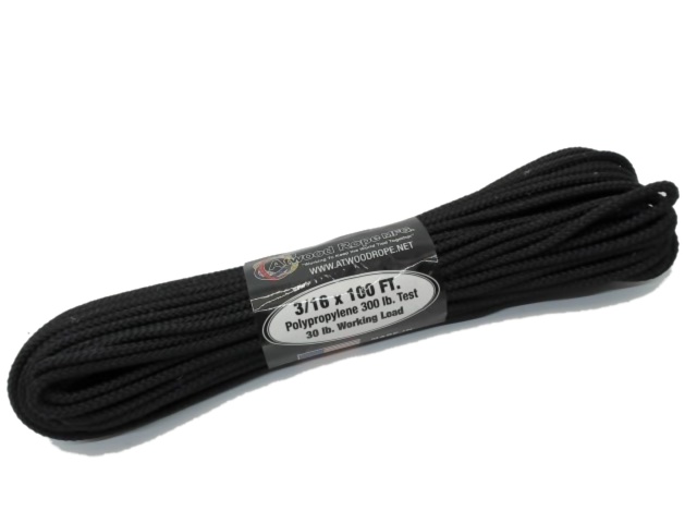 Rope 3/16x100\' Black 300lb.\