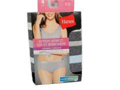 Ladies Briefs 4pk. Medium Cotton Stretch Assorted Hanes