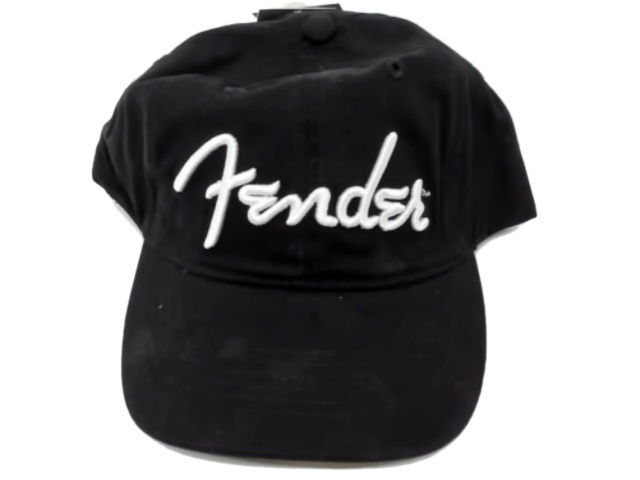 Ballcap Fender Black w/White Text Adjustable