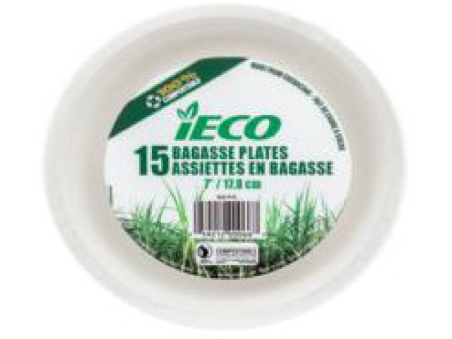 iECO 7 BAGASSE PLATE 15/PK\