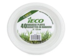 iECO 9 BAGASSE PLATE 40/PK