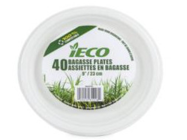 iECO 9 BAGASSE PLATE 40/PK\