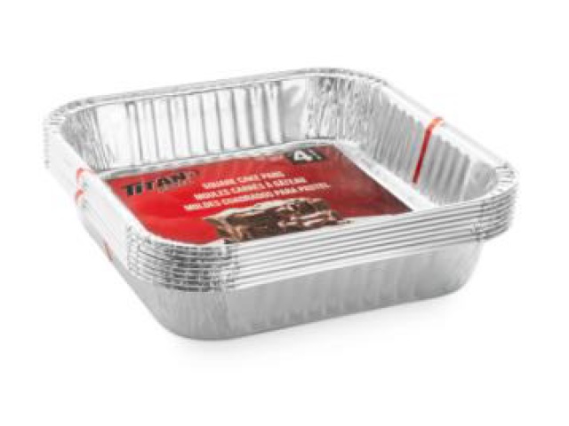 TITAN FOIL SQUARE ALUMINIUM CAKE PANS 4 pack